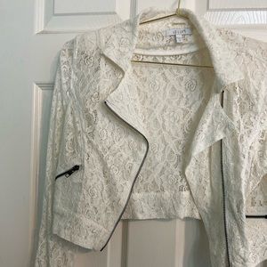 Unique Ivory Lace Moto-jacket, Size M